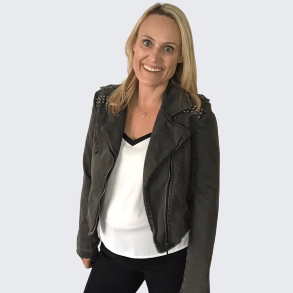 ITALIAN Denim Jacket w/ Studs - Picture 7 of 16